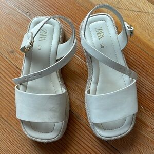 Zara white leather sandals